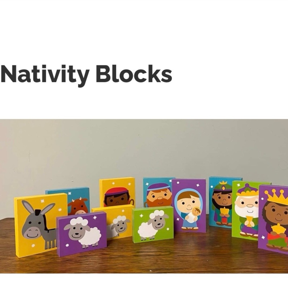Colorful Nativity Blocks Set NWOT